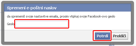 nastavitve računa